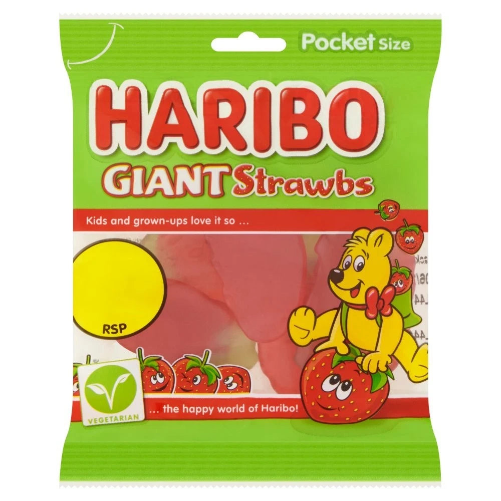 HARIBO Fried Eggs Giant Strawbs Yellow Bellies Little Jelly Babies 60g x 20 Pack