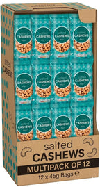 Bestin Salted Cashews 12 x 45g Pure Nuts for Snacking, Meals and Cooking
