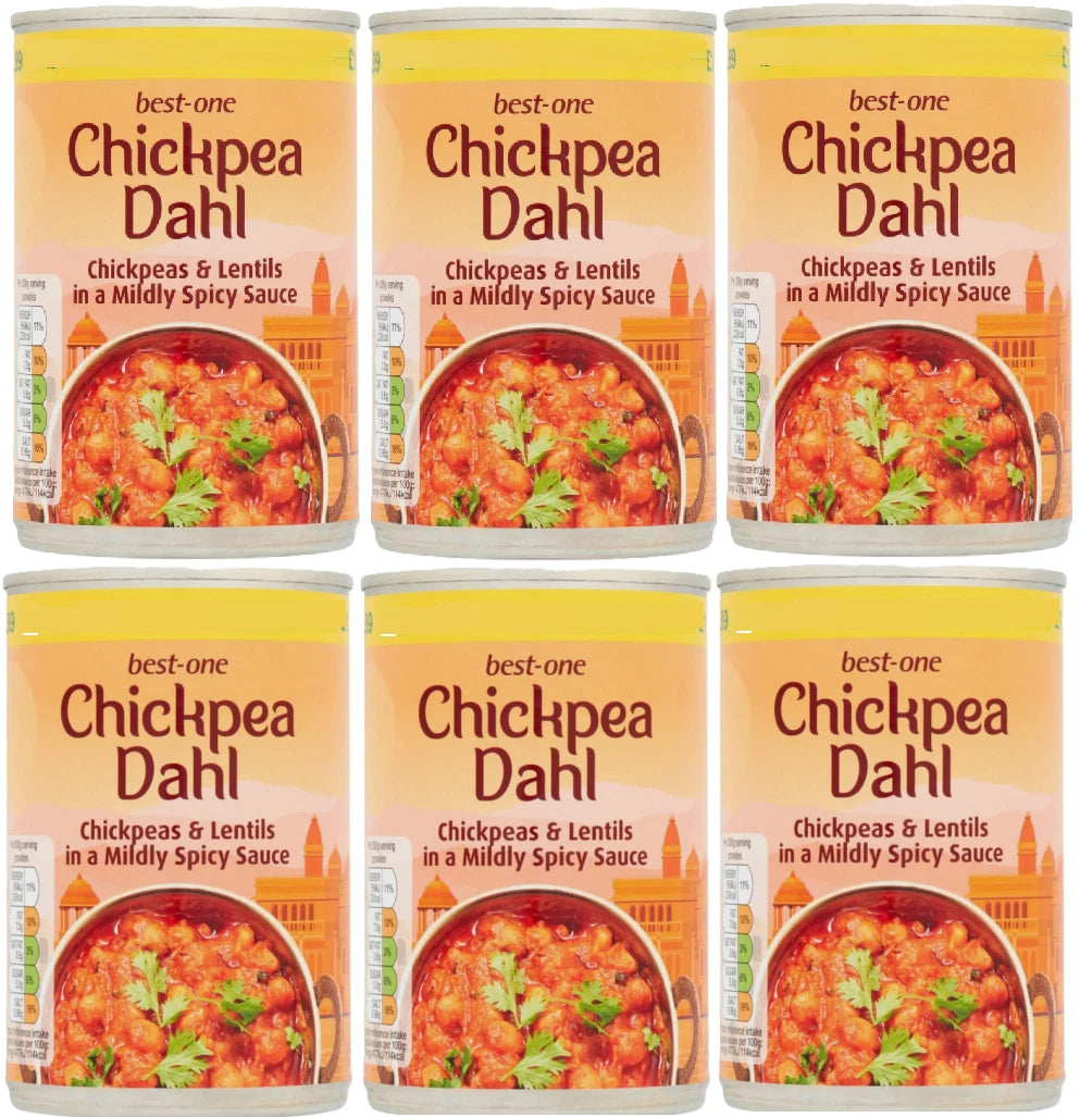 Best-One Chickpea Dahl, Chickpeas & Lentils in Mildly Spicy Sauce 400g Pack of 6