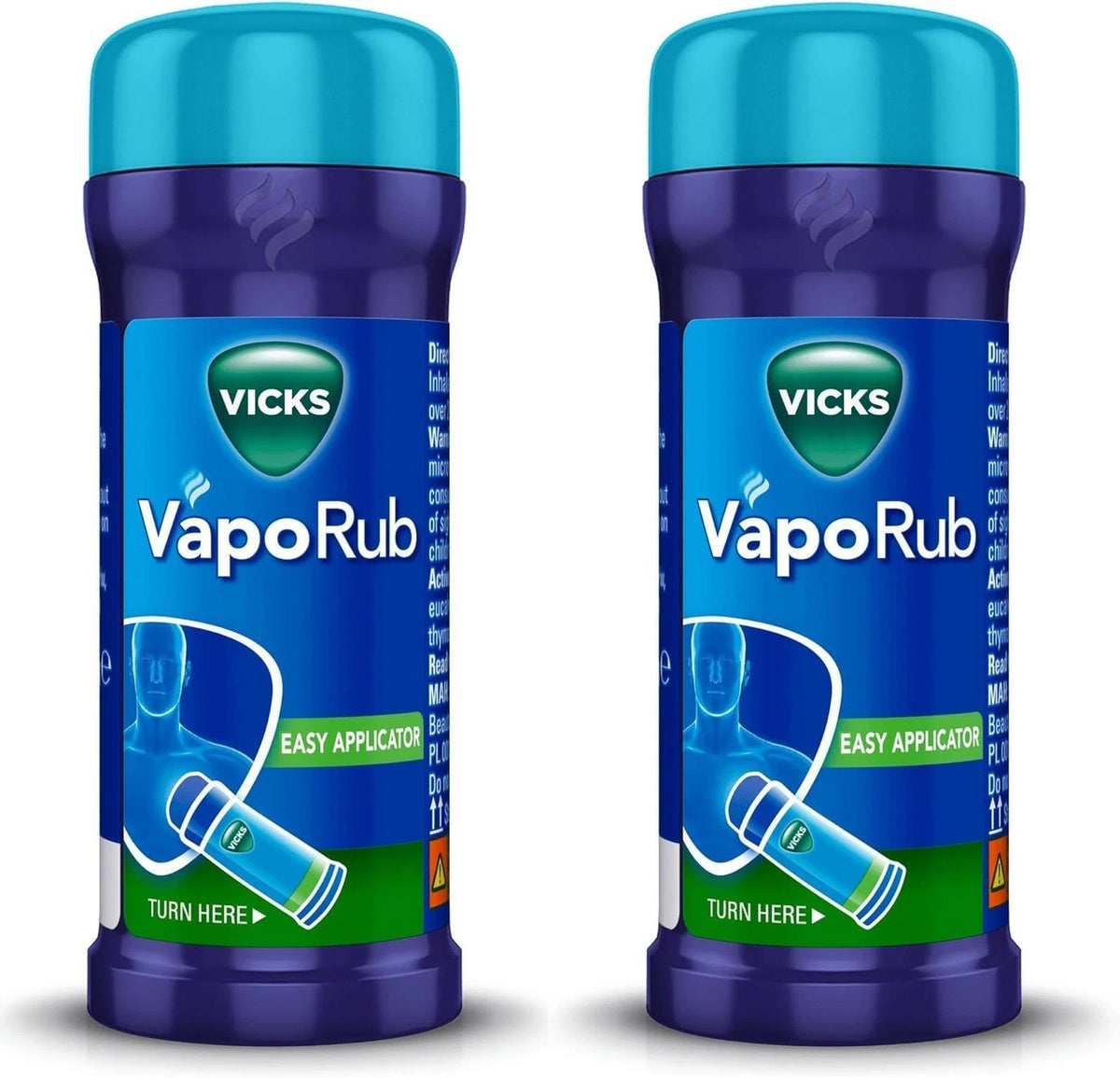 Vicks VapoRub Easy Application Twist and Apply On Chest for Cold Relief 2 pack