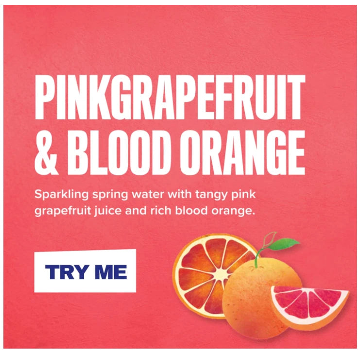 Rubicon Spring Pink Grapefruit Blood Orange Sparkling Spring Water 500ml x 12