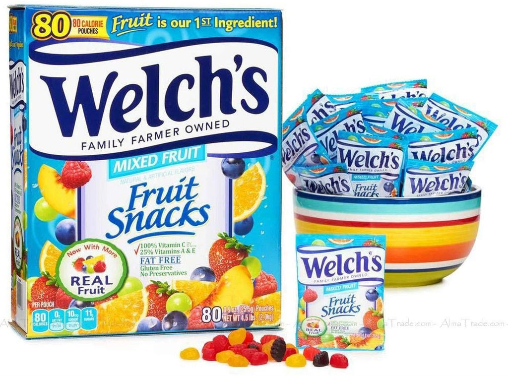 Welch's Mixed Fruit Snacks, Made With Real Fruit, Gluten Free 80 x 25g Pouches