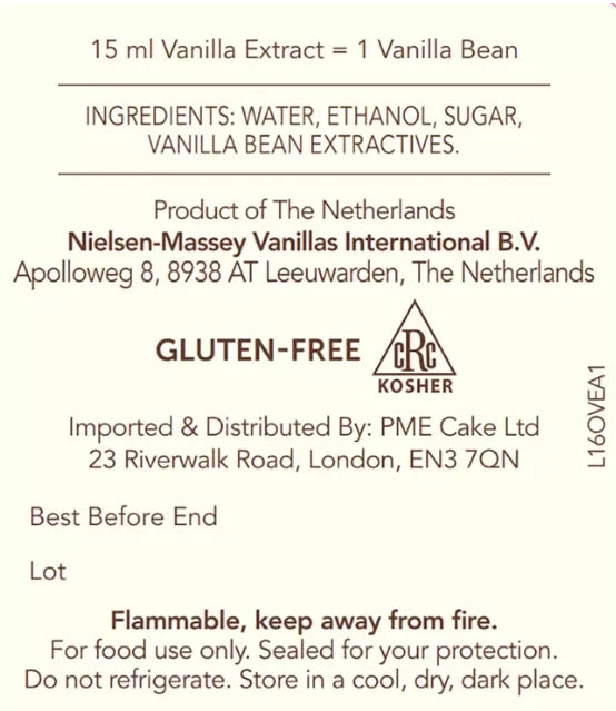Nielsen Massey Original Vanilla Extract Food Dessert Baking & Recipes Pack 473ml