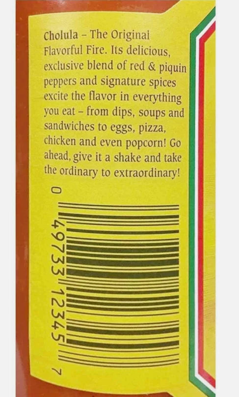 Cholula Original Mexican Hot Sauce Spicy Flavour Peppers Taste Pack 2x360ml