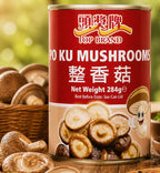 Po Ku Mushroom Shiitake in Water, 284g, Vegan, Canned, Ready-to-Use, Pack of 3