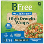 BFree High Protein Wraps Bread Wheat Dairy Gluten Free Vegan 504g Pack 12 x 42g