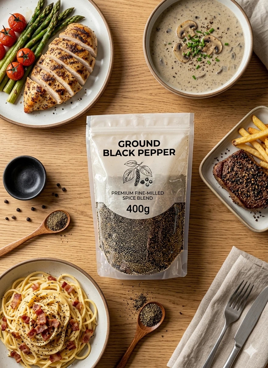 Ground Black Pepper Powder 100% Pure 400g Bag