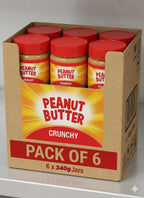 Bestin Crunchy Peanut Butter Rich and Textured Spread 340g Pack of 6