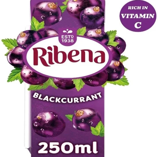 Ribena Blackcurrant Juice Drink Cartons - 24 x 250ml Real Fruit Juice No Artifi