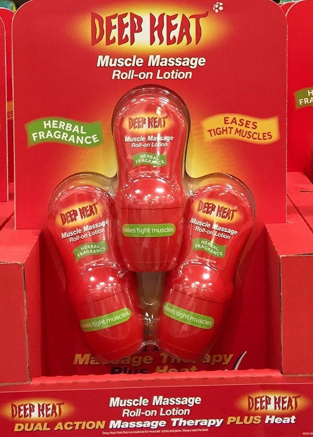 Deep Heat Muscle Massage Roll On Lotion Deep Heater Massager Heat Rub 3 x 50ml