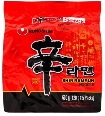 Nongshim Shin Ramyun Gourmet Spicy Instant Noodles 120g Halal (Pack of 5)