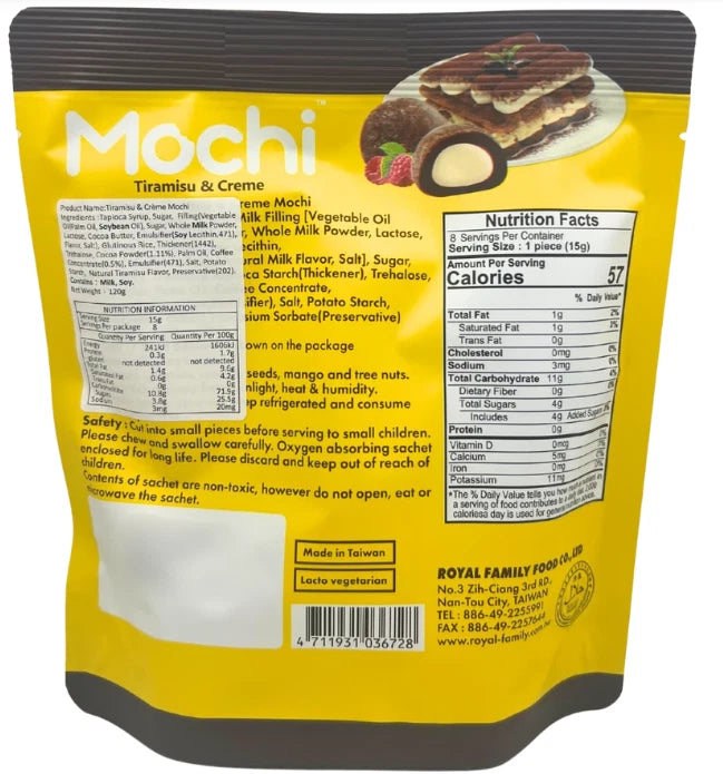 Royal Family Mochi Soft and Chewy Dessert with Creamy Filling 180g Each
