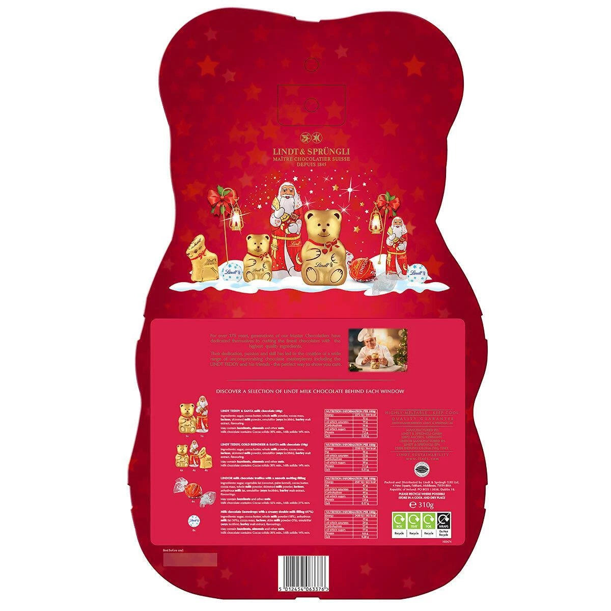 Teddy and Friends Premium 3D Christmas Advent Calendar 310g