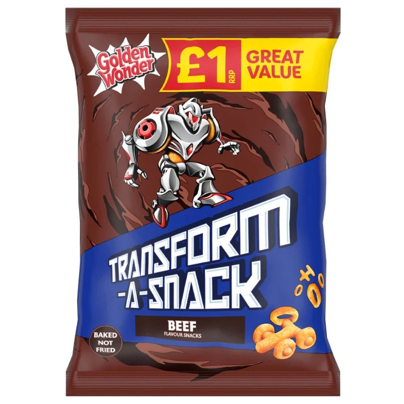 Golden Wonder Transform-a-Snack Beef Flavour Snacks 56g Pack of 18