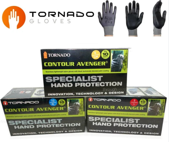 Tornado Contour Avenger Specialist Hand Protect Work Gloves Size Large 10 Pair