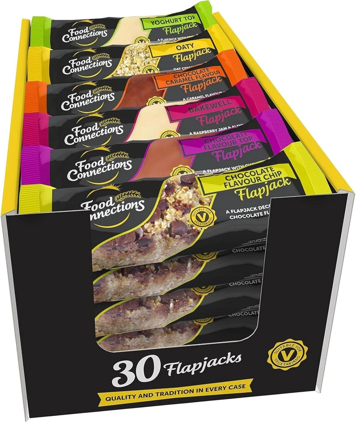 Food Connections Luxury Mix Flapjack Bars 30x 100g Bars Individually Wrapped