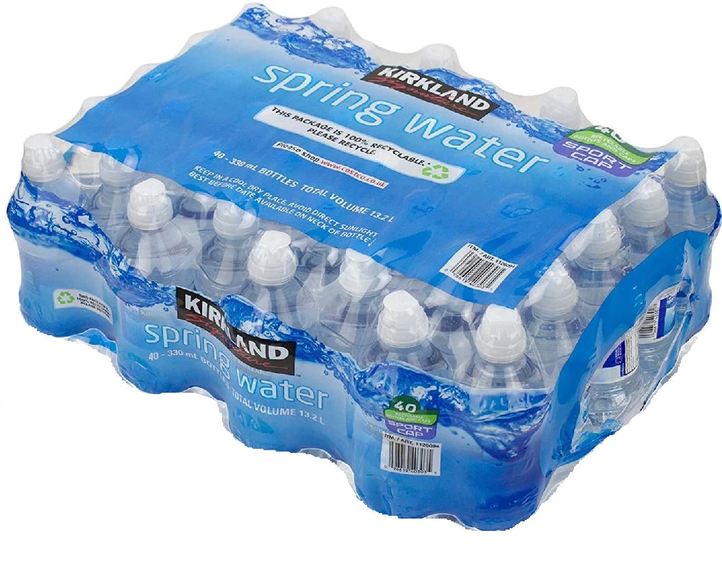 Kirkland Signature Natural Spring Water Sports Cap Bottle 330ml 40 Bottles