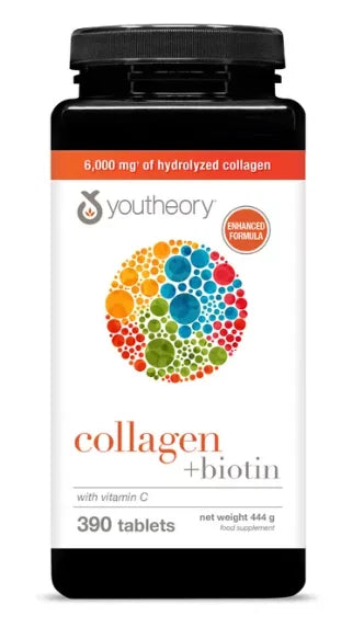 Collagen + Biotin Youtheory Advanced Formula Heatlh Vitamins 390 Tablets