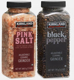 Kirkland Signature Black Pepper Corn Pink Salt Himalayan Grinder Pack + Refill