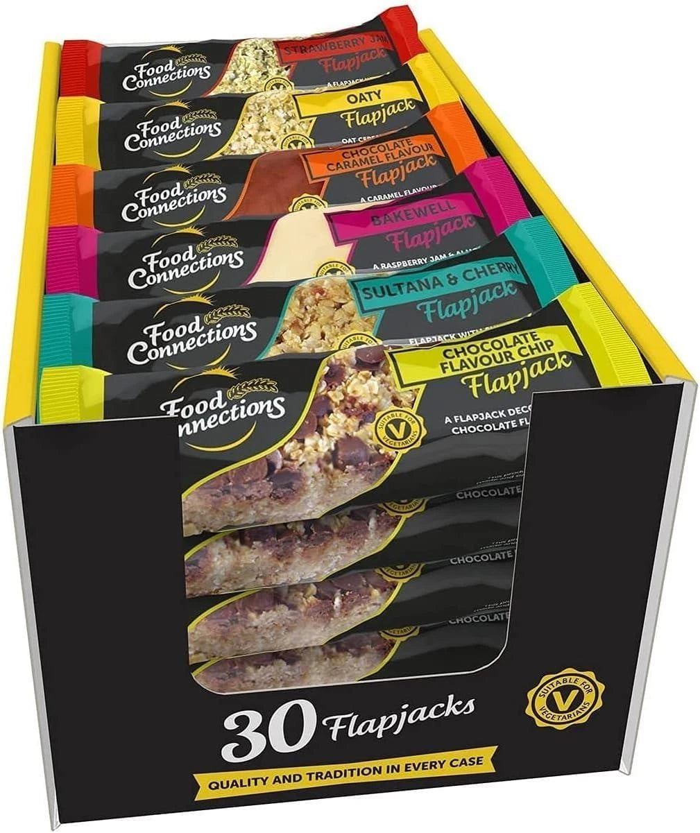 Food Connections Classic Mixed Flapjacks Delicious Flavours 100 Bars 30 Pack