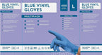 Jena Disposable Multi-Purpose Blue Vinyl Gloves Ambidextrous M / L Size Pack 200