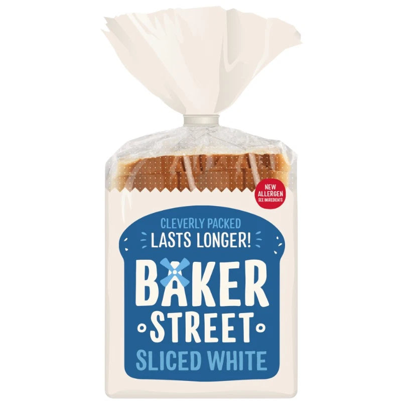 Baker Street White Bread 550g Cleverly Packed for Long Life Freshness Pre-Sliced