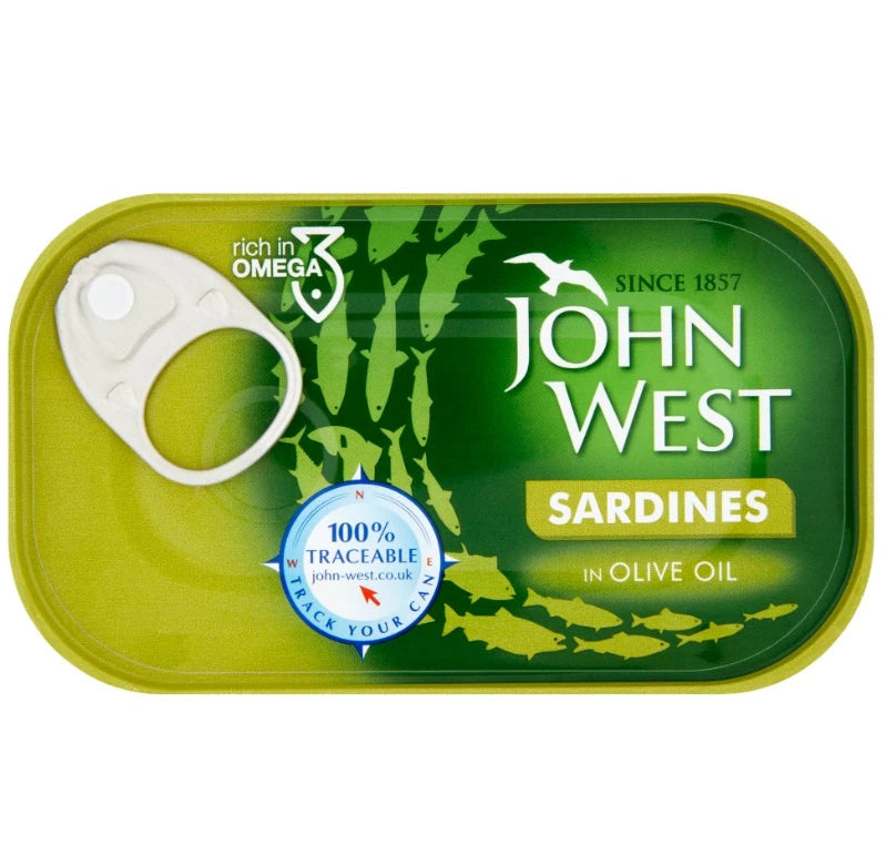 John West Sardines Fillet in Olive Oil 120g x 12, High in Vitamin D and Omega 3