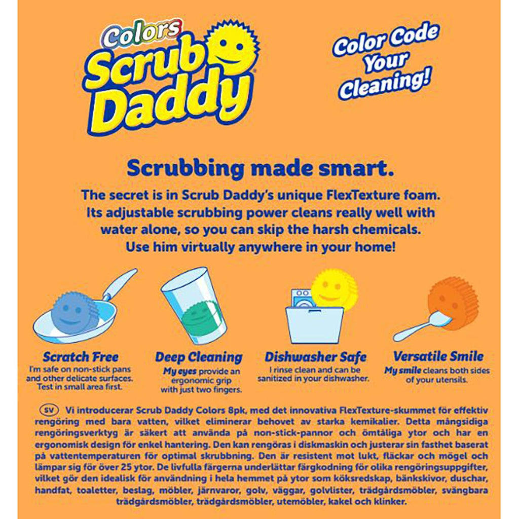 Scrub Daddy FlexTexture Colour Scrubbers 8 Pack